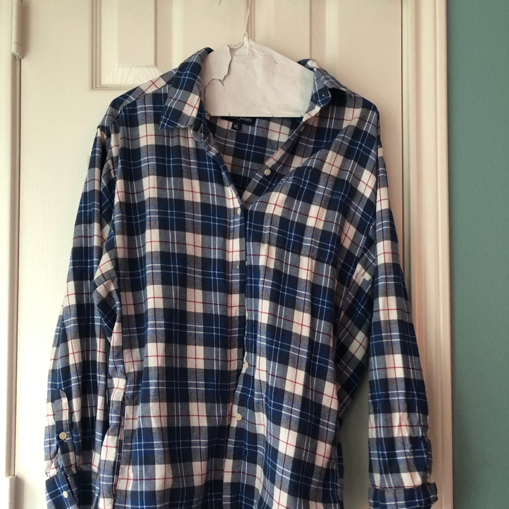 Blue and white flannel